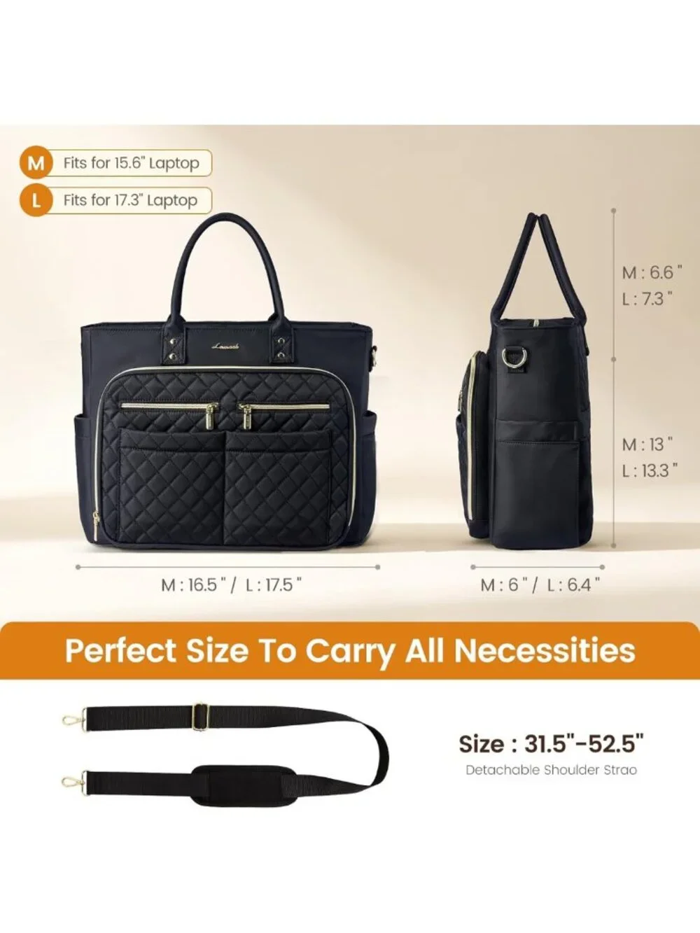 Quilted Tote Bag for Women | Stylish Laptop Shoulder Bag for Work & Travel